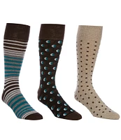 Roundtree & Yorke Assorted Dots Crew Socks 3-Pack