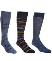 Roundtree & Yorke Assorted Stripes Crew Socks 3-Pack