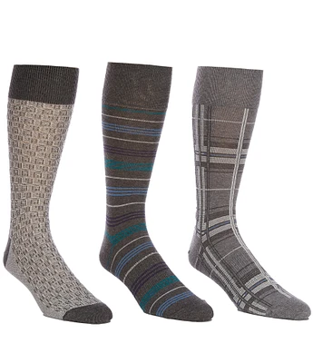 Roundtree & Yorke Assorted Stripes Crew Socks 3-Pack