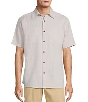 Roundtree & Yorke Big & Tall Short Sleeve Textured Solid Sport Shirt