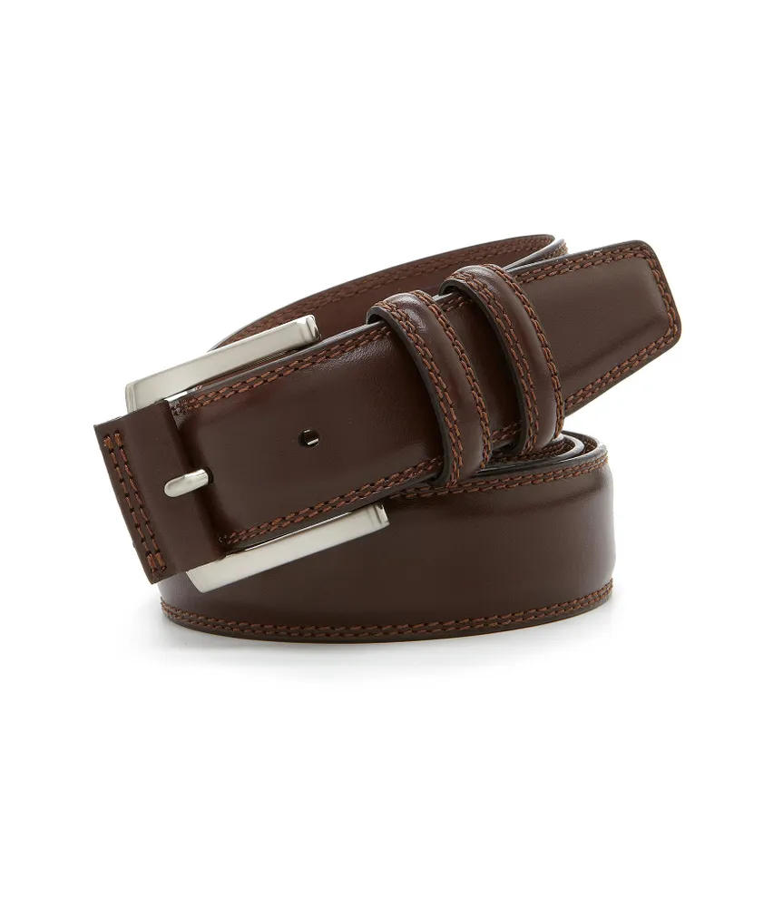 Roundtree & Yorke Big & Tall Contrast-Stitch Casual Belt