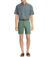 Roundtree & Yorke Big & Tall Flat Front Washed Chino 9-11#double; Inseam Shorts