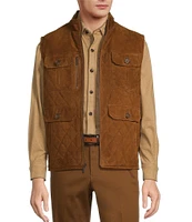 Roundtree & Yorke Big & Tall Leather Quilted Vest