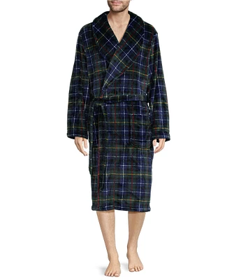 Roundtree & Yorke Big & Tall Long Sleeve Belted Plush Robe