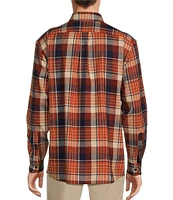 Roundtree & Yorke Big & Tall Long Sleeve Plaid Portuguese Flannel Sport Shirt