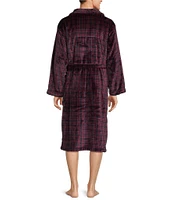 Roundtree & Yorke Big & Tall Long Sleeve Printed Plush Robe