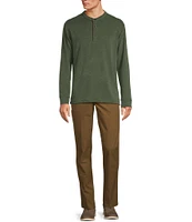 Roundtree & Yorke Big & Tall Long Sleeve Solid Polynosic Henley