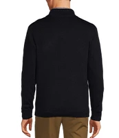 Roundtree & Yorke Big & Tall Mock Neck Long Sleeve Solid Quarter-Zip Sweater Pullover