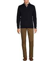 Roundtree & Yorke Big & Tall Mock Neck Long Sleeve Solid Quarter-Zip Sweater Pullover