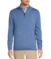 Roundtree & Yorke Big & Tall Mock Neck Long Sleeve Solid Quarter-Zip Sweater Pullover