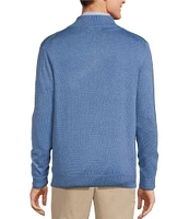 Roundtree & Yorke Big & Tall Mock Neck Long Sleeve Solid Quarter-Zip Sweater Pullover