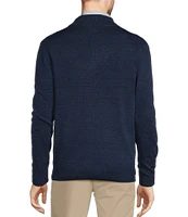 Roundtree & Yorke Big & Tall Mock Neck Long Sleeve Solid Quarter-Zip Sweater Pullover