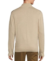 Roundtree & Yorke Big & Tall Mock Neck Long Sleeve Solid Quarter-Zip Sweater Pullover