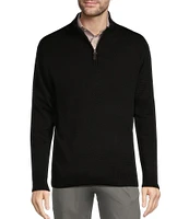 Roundtree & Yorke Big & Tall Mock Neck Long Sleeve Solid Quarter-Zip Sweater Pullover