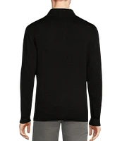 Roundtree & Yorke Big & Tall Mock Neck Long Sleeve Solid Quarter-Zip Sweater Pullover