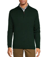 Roundtree & Yorke Big & Tall Mock Neck Long Sleeve Solid Quarter-Zip Sweater Pullover