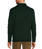 Roundtree & Yorke Big & Tall Mock Neck Long Sleeve Solid Quarter-Zip Sweater Pullover