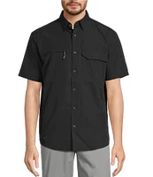 Roundtree & Yorke Big & Tall Performance Charter Vented Short Sleeve Solid Sport Shirt