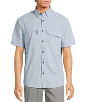 Roundtree & Yorke Big & Tall Performance Charter Vented Short Sleeve Solid Sport Shirt