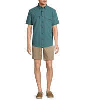 Roundtree & Yorke Big & Tall Performance Charter Vented Short Sleeve Solid Sport Shirt