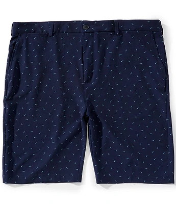 Roundtree & Yorke Big & Tall Performance Classic Fit Flat Front 9#double; Seersucker Shorts