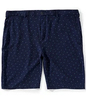 Roundtree & Yorke Big & Tall Performance Classic Fit Flat Front 9#double; Seersucker Shorts