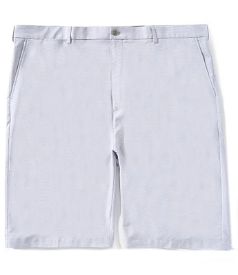 Roundtree & Yorke Big & Tall Performance Classic Fit Flat Front 9#double; Tonal Geo Printed Shorts