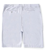 Roundtree & Yorke Big & Tall Performance Classic Fit Flat Front 9#double; Tonal Geo Printed Shorts