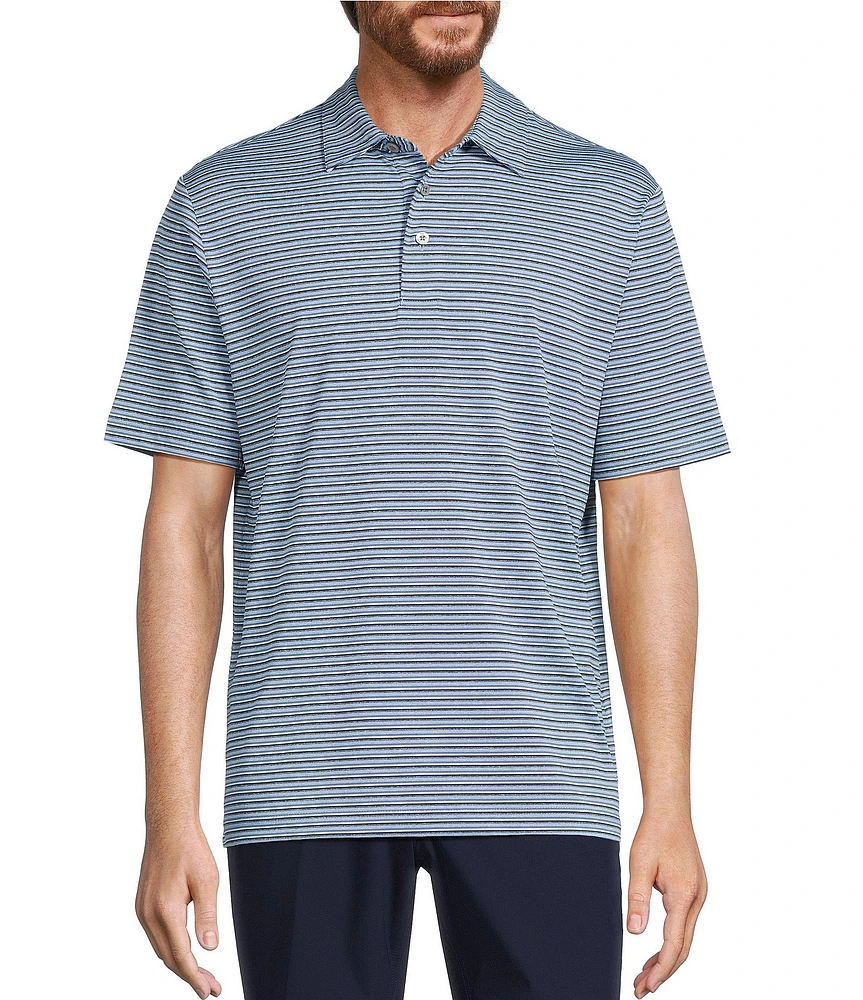 Roundtree & Yorke Big & Tall Performance Multi Stripe Polo Shirt