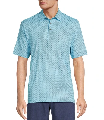 Roundtree & Yorke Big & Tall Performance Short Sleeve Argyle Club Print Polo Shirt