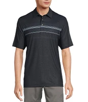 Roundtree & Yorke Big & Tall Performance Short Sleeve Chest Stripe Polo Shirt