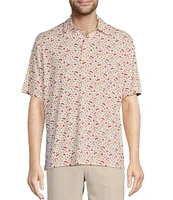 Roundtree & Yorke Big & Tall Performance Short Sleeve Clam-Bake-Print Polo Shirt