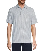 Roundtree & Yorke Big & Tall Performance Short Sleeve Conversational Nail Print Polo Shirt