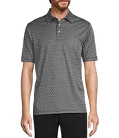 Roundtree & Yorke Big & Tall Performance Short Sleeve Geo Jacquard Polo Shirt