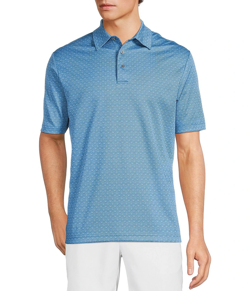 Roundtree & Yorke Big & Tall Performance Short Sleeve Geo Jacquard Polo Shirt