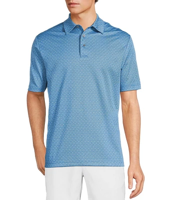 Roundtree & Yorke Big & Tall Performance Short Sleeve Geo Jacquard Polo Shirt