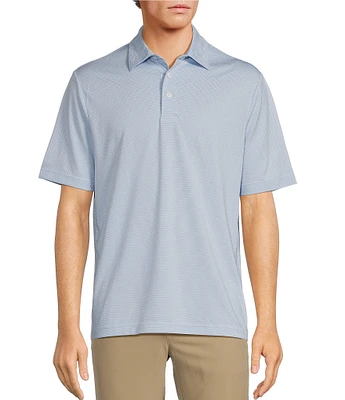 Roundtree & Yorke Big & Tall Performance Short Sleeve Horizontal Textured Jacquard Polo Shirt