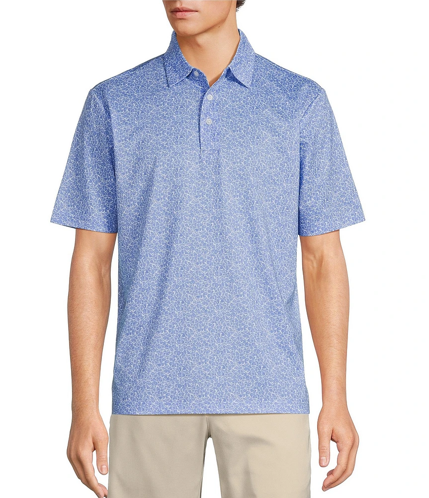 Roundtree & Yorke Big & Tall Performance Short Sleeve Stripe Print Polo Shirt