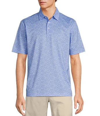 Roundtree & Yorke Big & Tall Performance Short Sleeve Stripe Print Polo Shirt