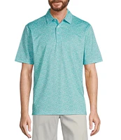 Roundtree & Yorke Big & Tall Performance Short Sleeve Stripe Print Polo Shirt