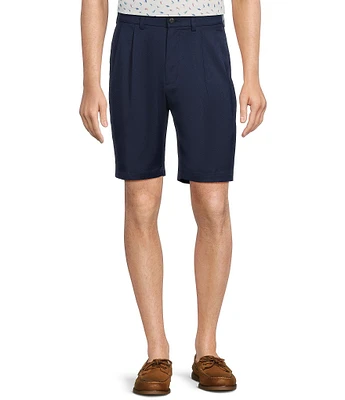 Roundtree & Yorke Big & Tall Performance Stretch Fabric Classic Fit Pleated 9#double; And 11#double; Inseam Solid Shorts