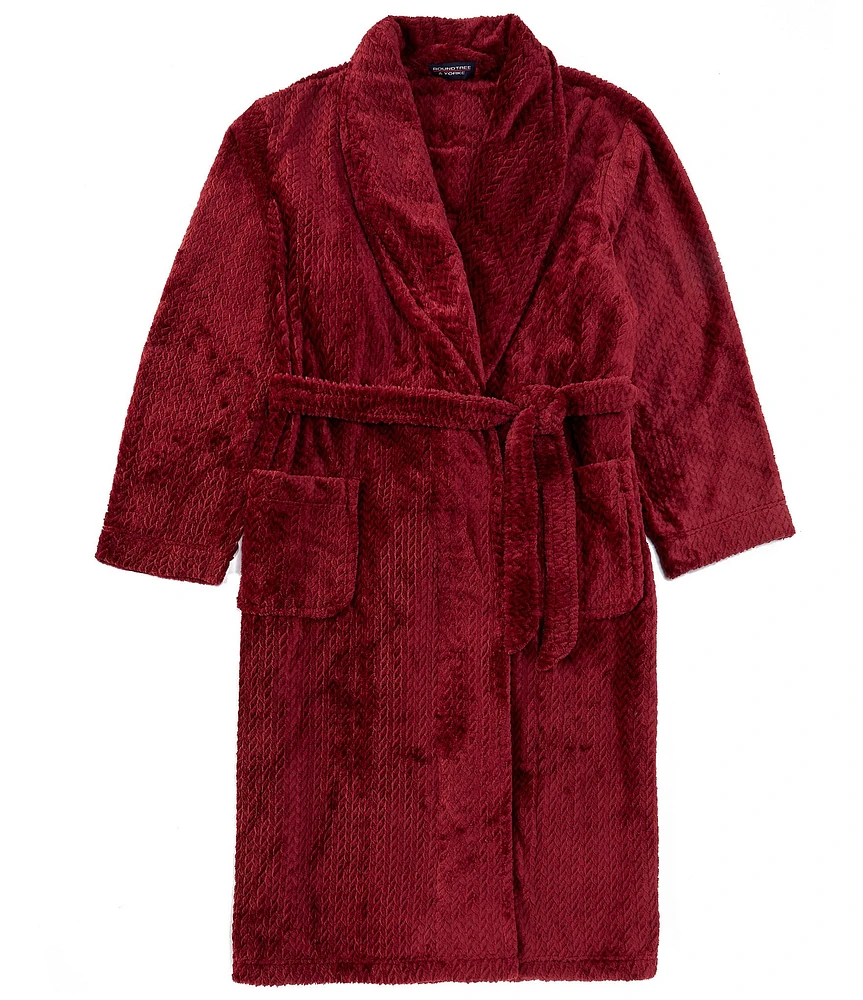 Roundtree & Yorke Big & Tall Robe Long Sleeve Solid Plush Robe