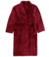 Roundtree & Yorke Big & Tall Robe Long Sleeve Solid Plush Robe