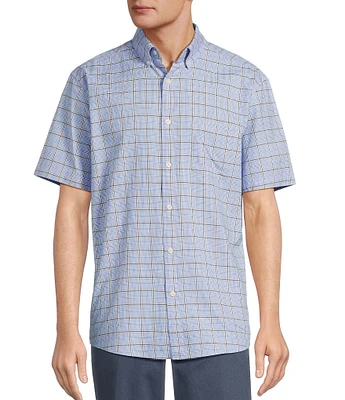 Roundtree & Yorke Big & Tall Short Sleeve Oxford Windowpane Sport Shirt