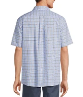 Roundtree & Yorke Big & Tall Short Sleeve Oxford Windowpane Sport Shirt