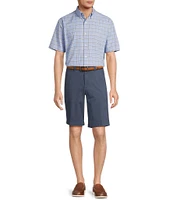 Roundtree & Yorke Big & Tall Short Sleeve Oxford Windowpane Sport Shirt