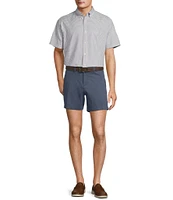 Roundtree & Yorke Big & Tall Short Sleeve Small Check Oxford Sport Shirt