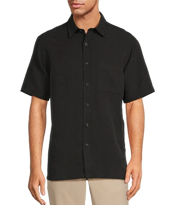 Roundtree & Yorke Big & Tall Short Sleeve Solid Slub Sport Shirt