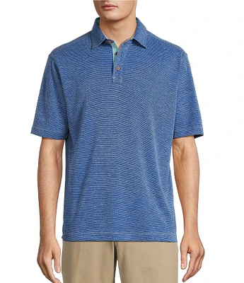 Roundtree & Yorke Big & Tall Short Sleeve Stripe Polynosic Polo Shirt