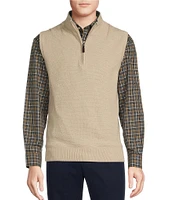 Roundtree & Yorke Big & Tall Solid Quarter Zip Mock Neck Vest